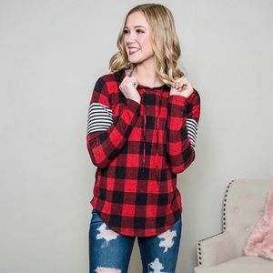 Buffalo Check Long Sleeve Hoodie